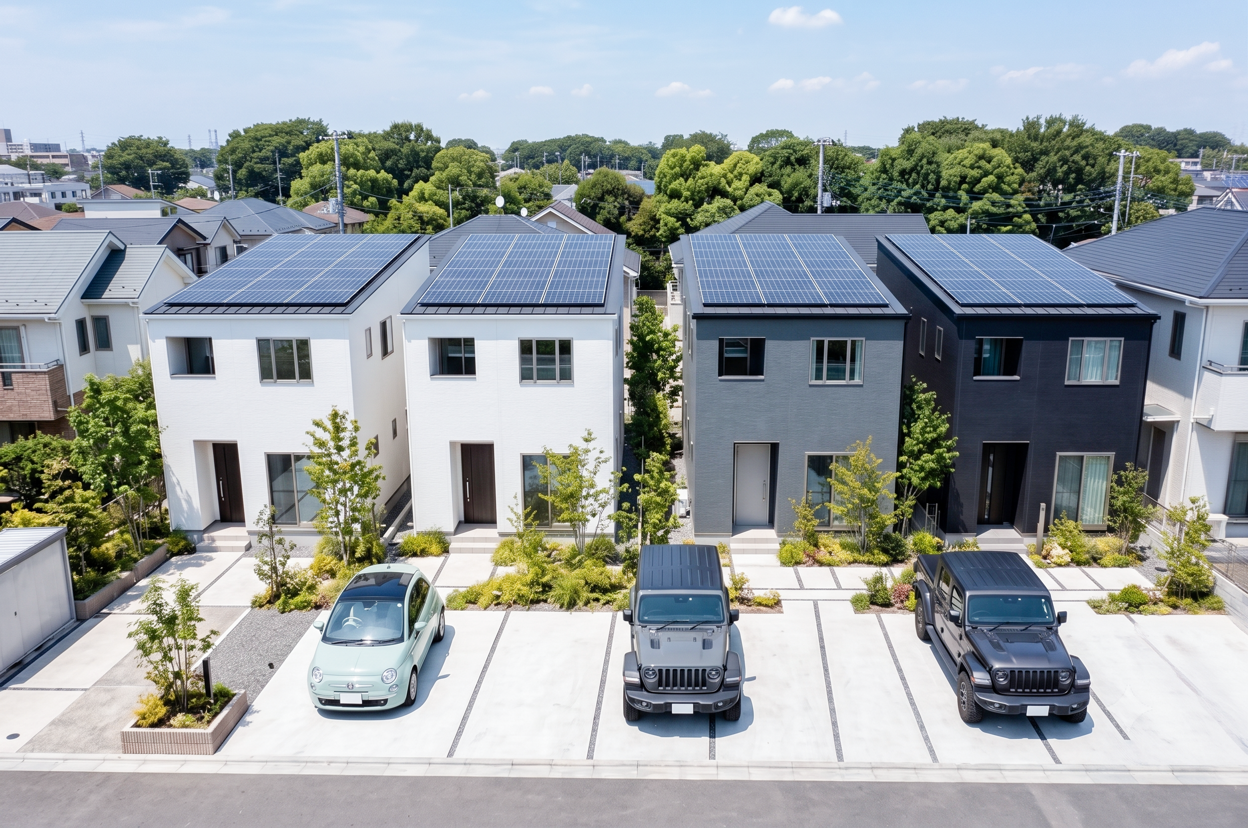太陽光発電を搭載したGREEN BONDの外観